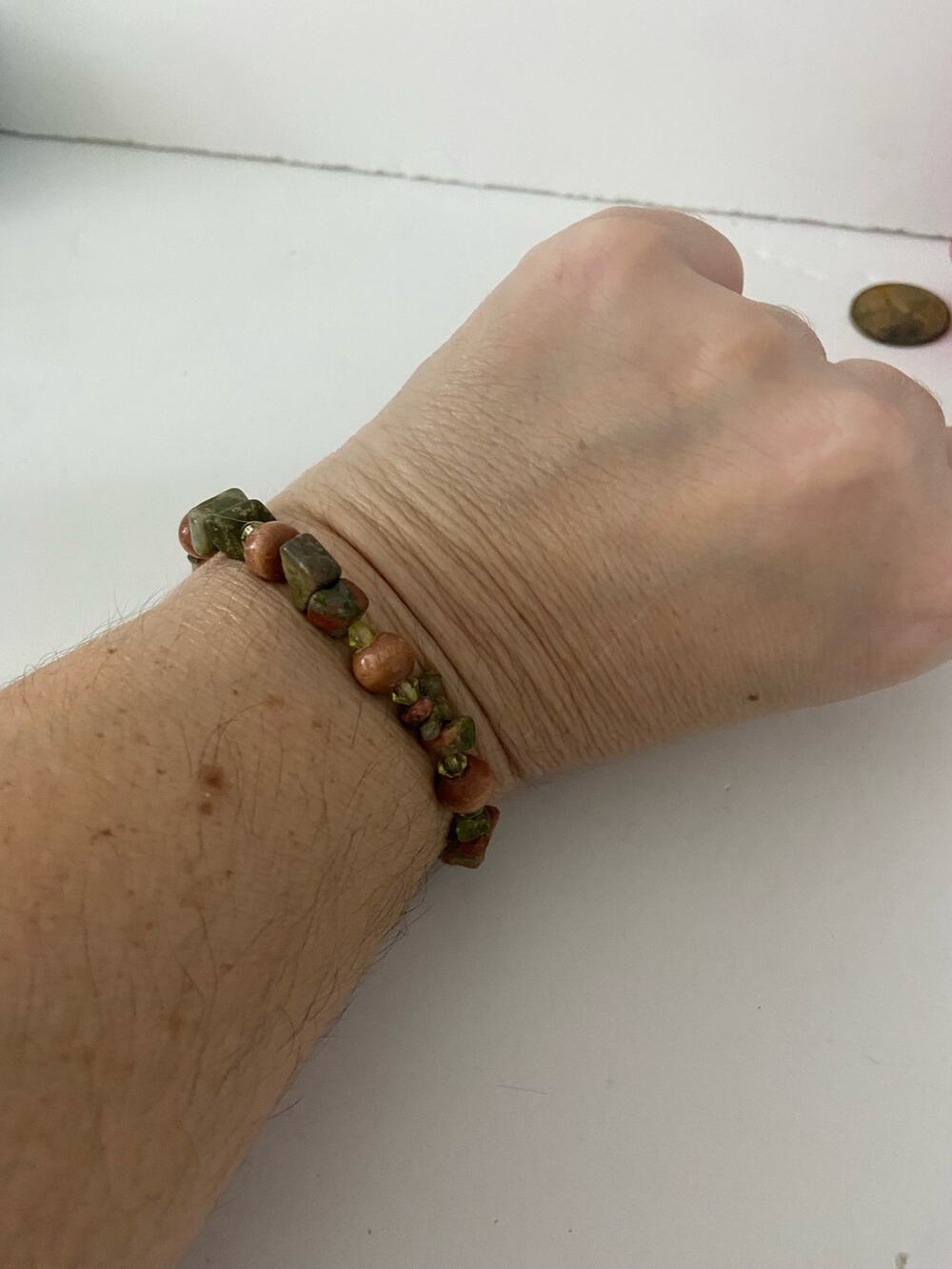 unakite bead bracelet